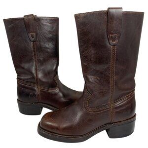 DURANGO Western Cowboy Roper Ranch Boots Brown Leather Womens Size 6M Vintage